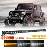 32"LED Light Bar Yellow/white Strobe Flash Hazard Warning Fog Offfroad Driving. Fixed Price $64.12.
