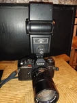 Konica Autoreflex Tc - Camera & Flash Vivitar Thyristor. Fixed Price $35.00.