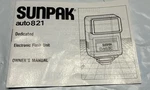 Sunpak Auto 821 Owners Manual Only. Fixed Price $6.26.