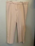 Ann Taylor Light Pink Ankle Pants Women's Solid Flat Front Button Accent. Fixed Price $24.00.