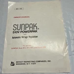 Sunpak 510V Powerpak Owners Manual Only. Fixed Price $6.26.
