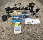 Vintage Lot Nikon Yashica 3 Cameras 8 Lenses + Accessories Untested Is. Fixed Price $189.99.