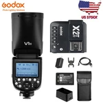 Godox V1-N 2.4G Ttl Round Head Camera Flash Speedlite For NIKON+X2T-N Trigger. Fixed Price $258.00.