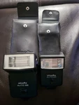 Lot Of Two Konica Minolta Auto 25 Shoe Mount Flash With Case 28. Fixed Price $19.99.