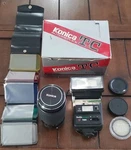 Vintage Konica Hexano 80-200MM F4 Zoom Lens & Starblitz 3600BTZ Flash Parts. Fixed Price $29.99.