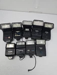 Lot Of 9 Mixed Film And Digital Camera Flashes Alfon, Vivrtar, Argus, & More. Fixed Price $20.97.