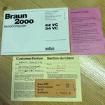 Vintage 1977 Braun 2000 Variocomputer 42 Vc 34 Owners Manual Camera Flash. Fixed Price $18.22.