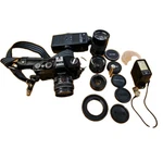 Vivitar 220/SL 35MM Slr Film Camera With Lenses, Lanyard & Flash - Untested. Fixed Price $30.00.