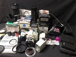 Prestige Edition Minolta Maxxum White 8000I 5200I Camera Flash Lenses Bundle. Fixed Price $520.00.