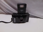 Vivitar Focus Free Film Camera #T00 With EF10 Flash Black Color Works. Fixed Price $9.99.