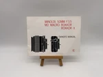 Minolta 50MM F3.5 Md Macro Rokkor Manual English. Fixed Price $11.47.