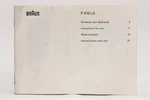 Manual Braun F 410 Ls Blitzger Instuction. Fixed Price $13.35.