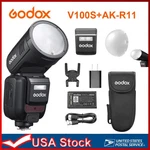Godox V100S V100-S +AK-R11 Ttl Round Head Flash Speedlite (us Version) For Sony. Fixed Price $356.90.