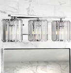 Jonathan Coco Prism 23" 3-LIGHT Led Vanity Chrome Metal Glass Glam. Fixed Price $95.98.