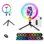 Tripodtree 10" Selfie Ring Light With 4" Desktop Stand & Phone Black. Fixed Price $26.62.