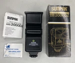 Used Sunpak Multi Dedicated Auto 2000DZ Thyristor/flash - Tested W/ Box & Manual. Fixed Price $17.00.